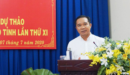 Phó Bí thư Thường trực Tỉnh ủy - Nguyễn Văn Được phát biểu tại hội nghị